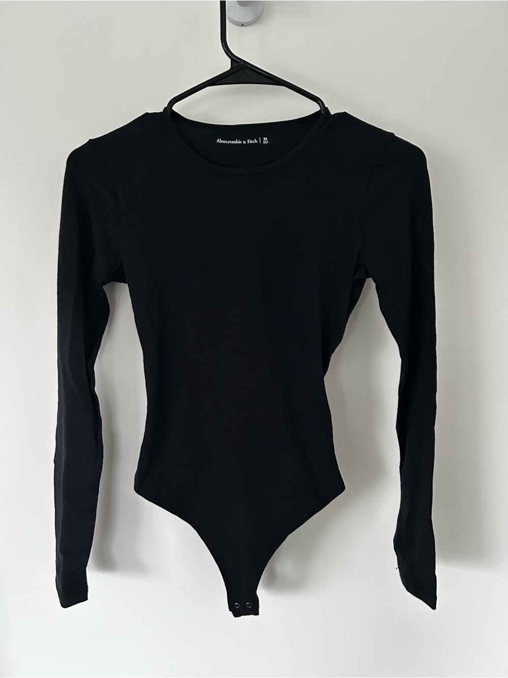 Abercrombie & Fitch NWT Black Open Back Long-Sleeve Crewneck Bodysuit